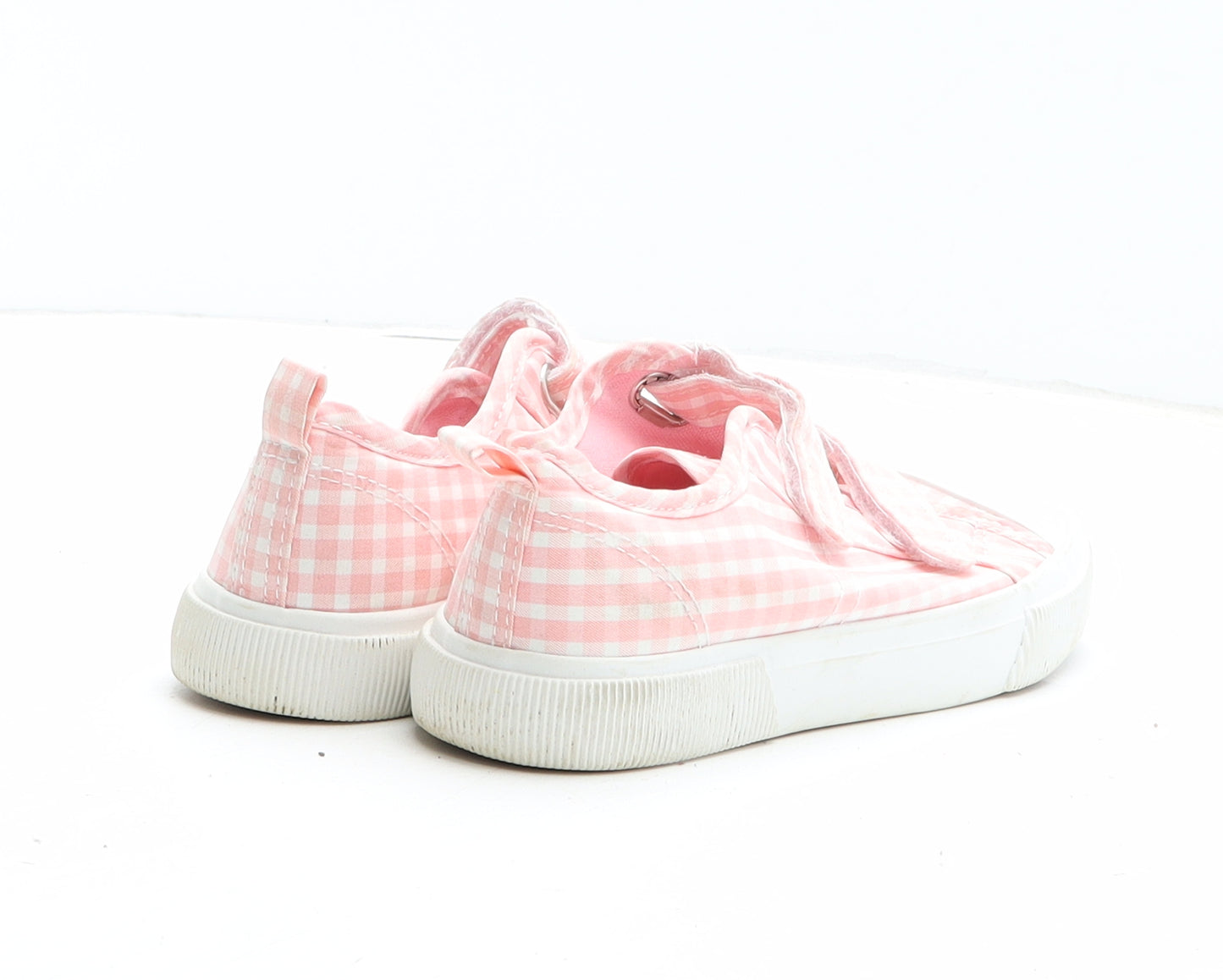 Primark Girls Pink Gingham Fabric Trainer UK 12