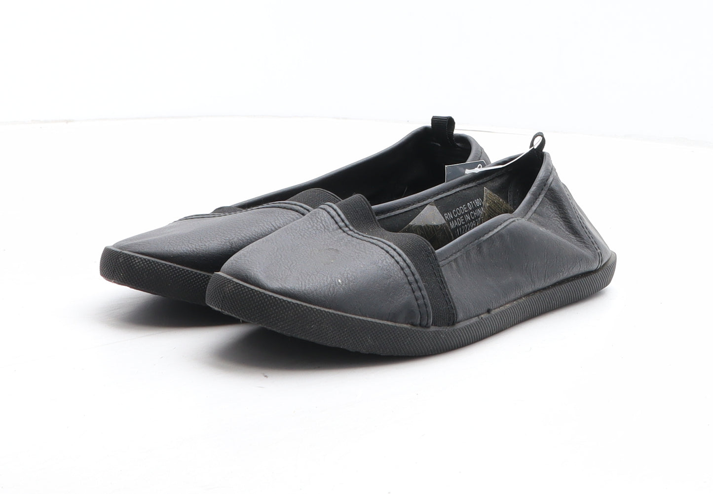 Primark Womens Black Synthetic Slip On Flat UK