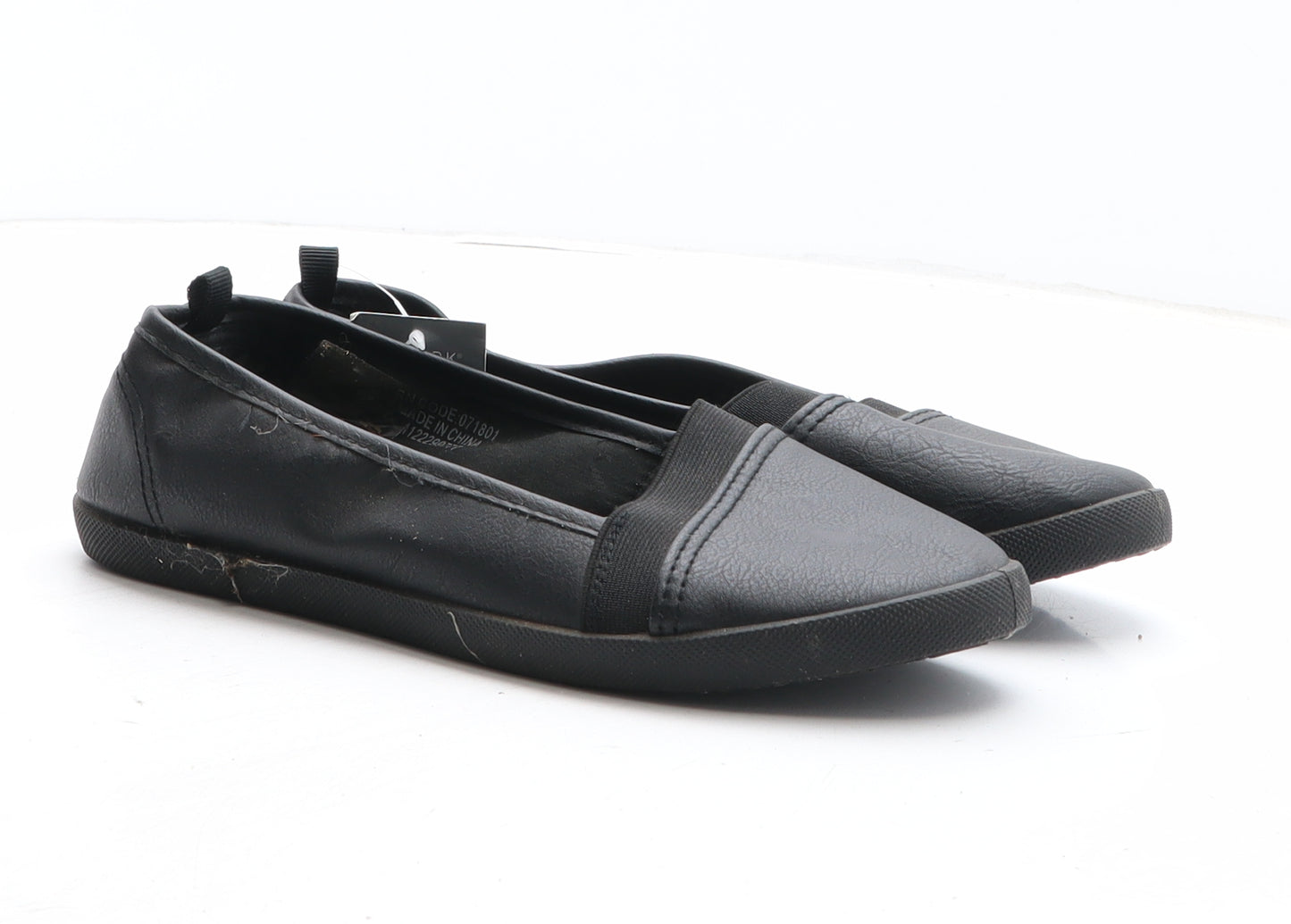 Primark Womens Black Synthetic Slip On Flat UK