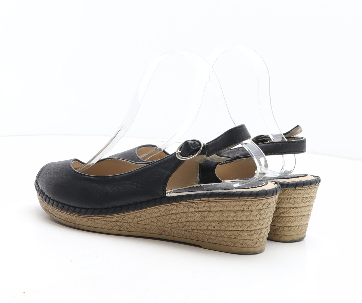 Lunar Womens Black Synthetic Slingback Sandal UK