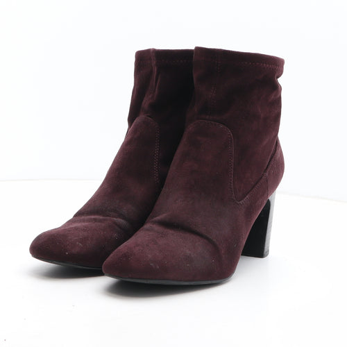 Preworn Womens Purple Fabric Bootie Boot UK