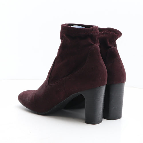 Preworn Womens Purple Fabric Bootie Boot UK