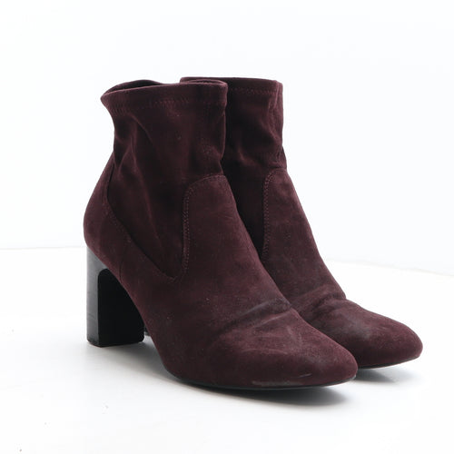 Preworn Womens Purple Fabric Bootie Boot UK