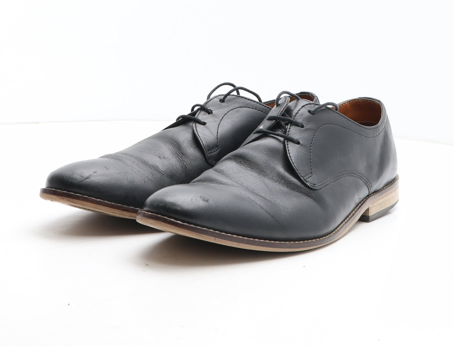 NEXT Mens Black Leather Oxford Dress UK 10