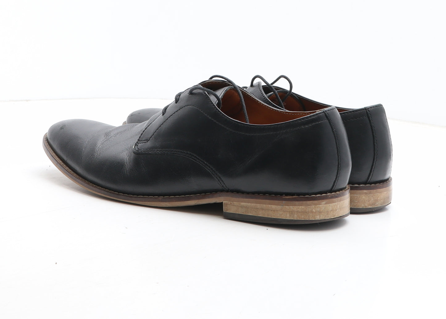 NEXT Mens Black Leather Oxford Dress UK 10