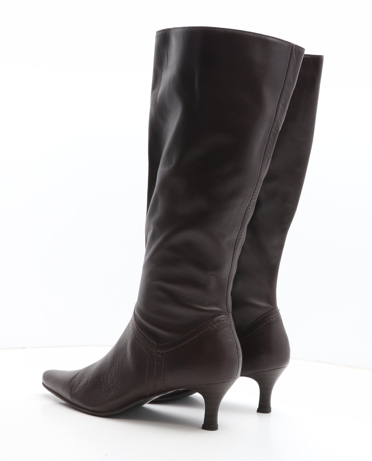 Preworn Womens Brown Leather Bootie Boot UK