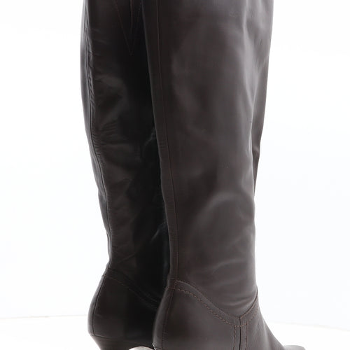 Preworn Womens Brown Leather Bootie Boot UK