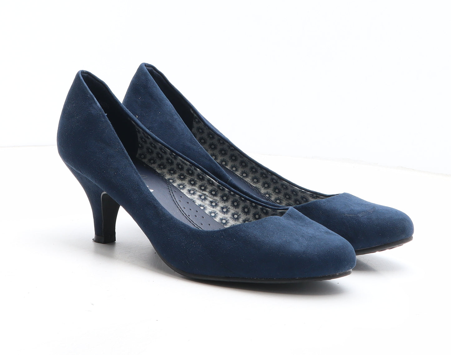 Lilley Womens Blue Fabric Court Heel UK