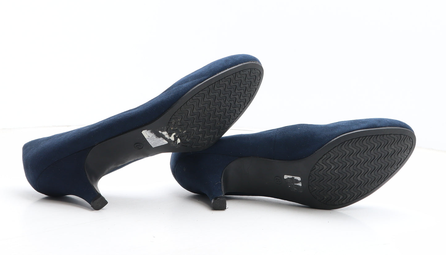 Lilley Womens Blue Fabric Court Heel UK