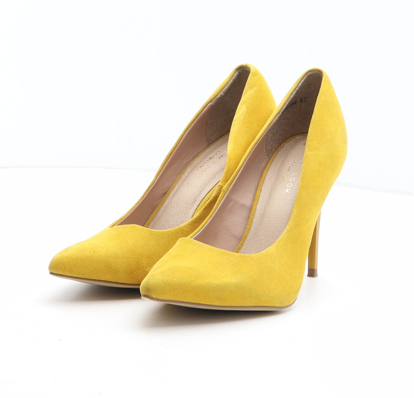 New Look Womens Yellow Fabric Court Heel UK