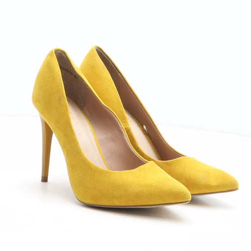 New Look Womens Yellow Fabric Court Heel UK