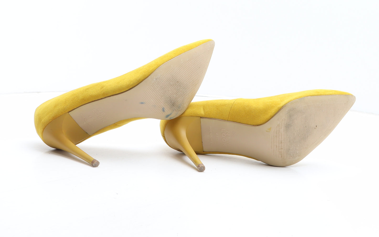 New Look Womens Yellow Fabric Court Heel UK