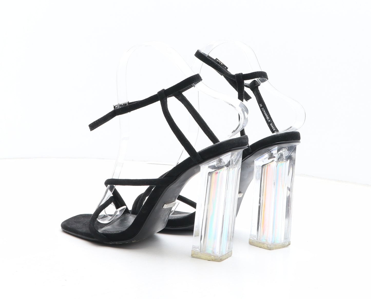 Topshop Womens Black Fabric Strappy Heel UK