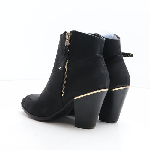 Preworn Womens Black Synthetic Bootie Boot UK