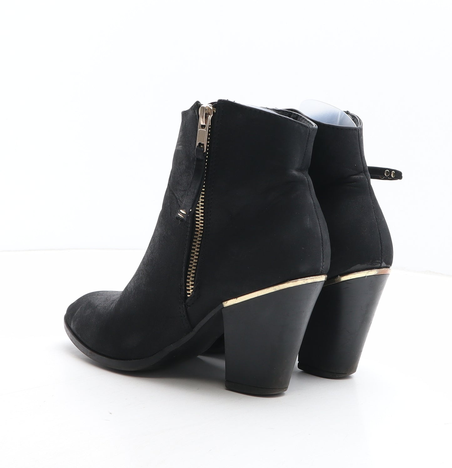 Preworn Womens Black Synthetic Bootie Boot UK