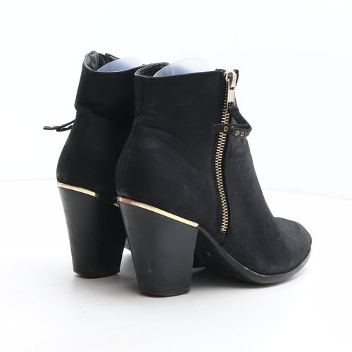 Preworn Womens Black Synthetic Bootie Boot UK
