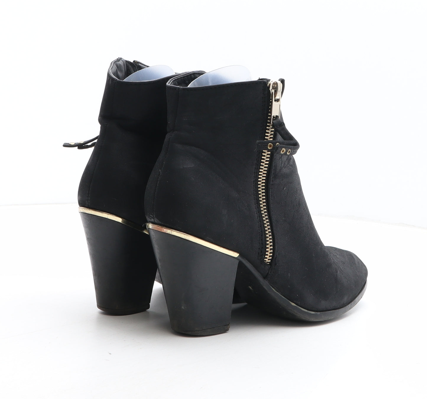 Preworn Womens Black Synthetic Bootie Boot UK