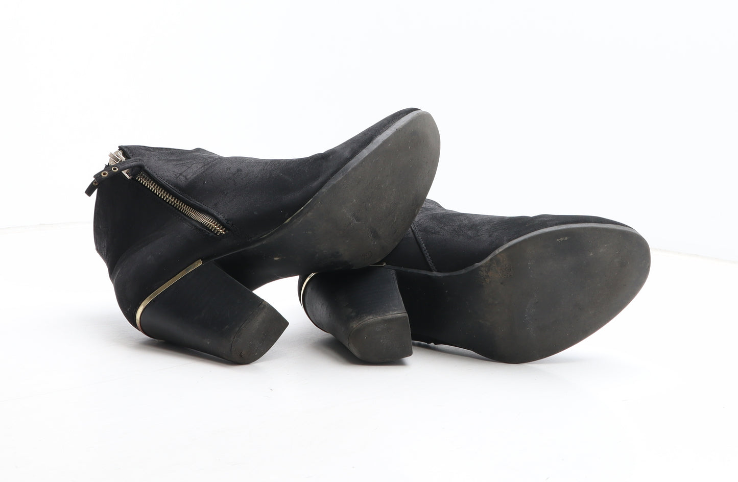 Preworn Womens Black Synthetic Bootie Boot UK