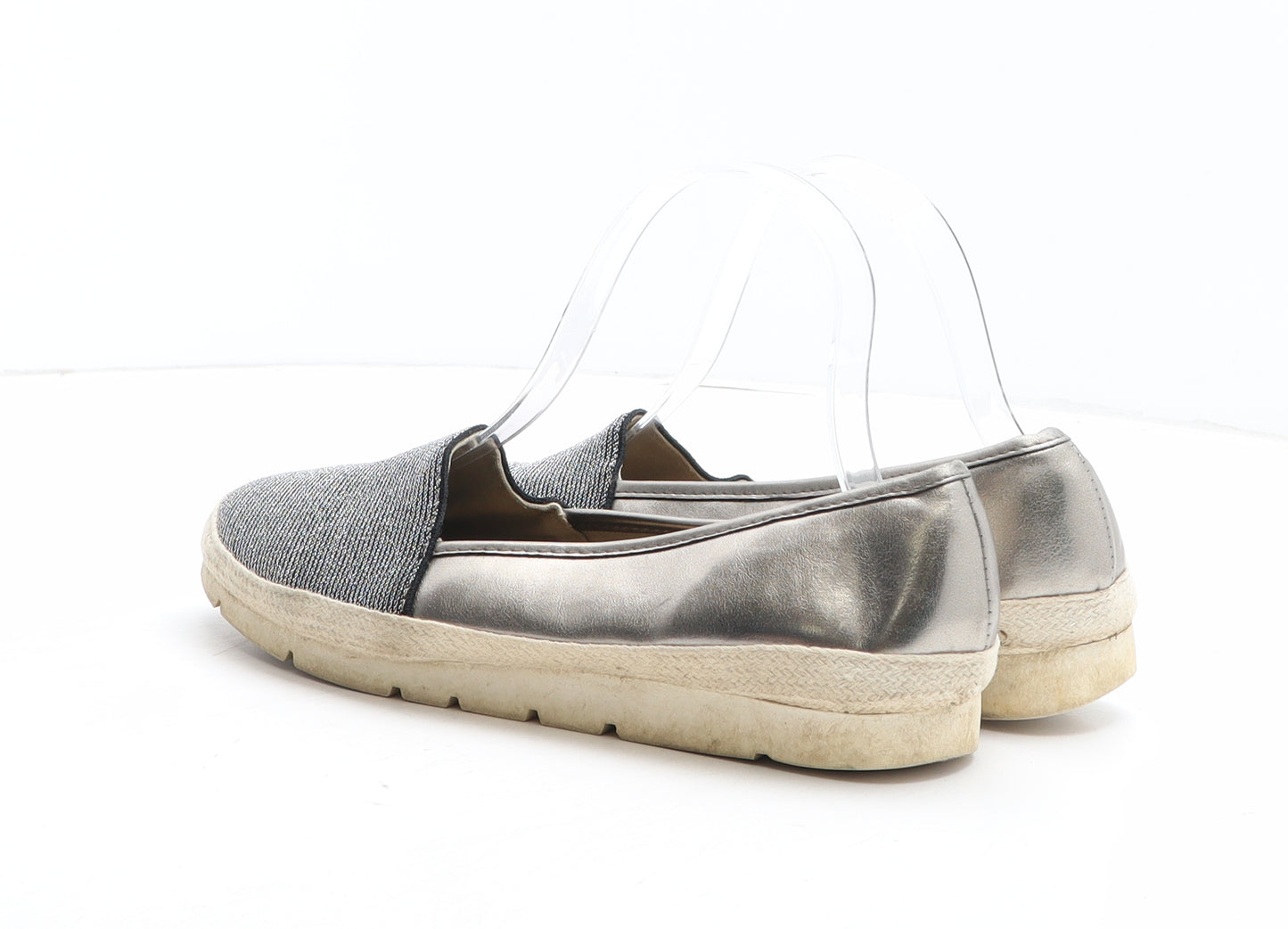 Preworn Womens Silver Colourblock Synthetic Slip On Casual UK