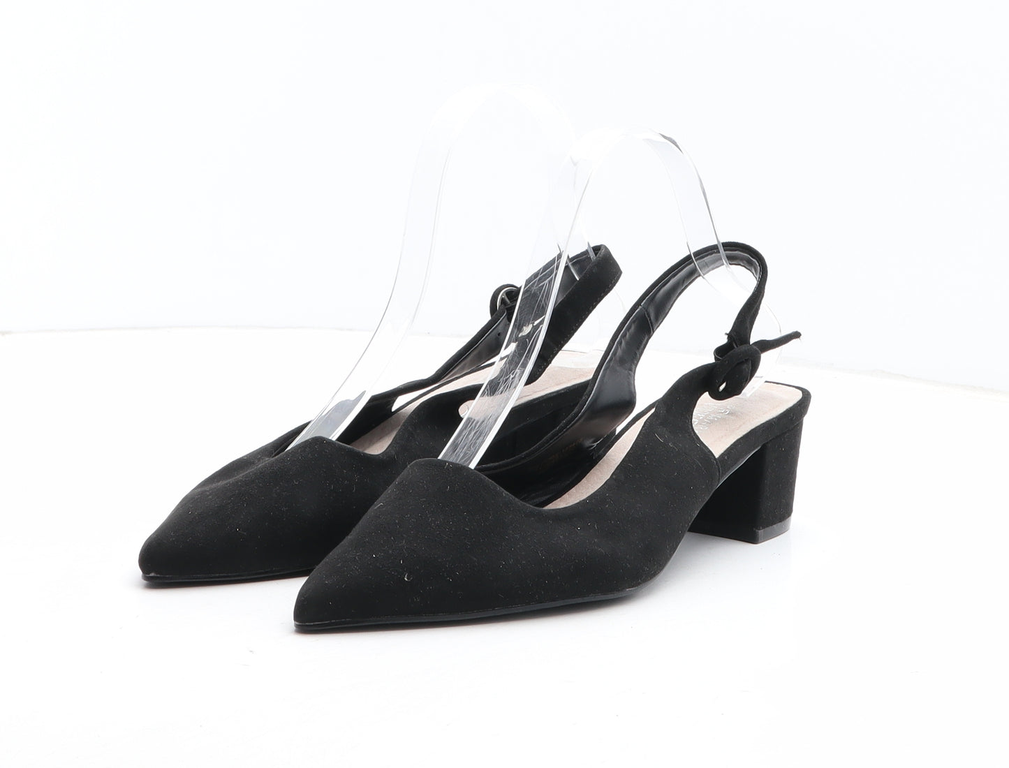 Primark Womens Black Fabric Slingback Heel UK