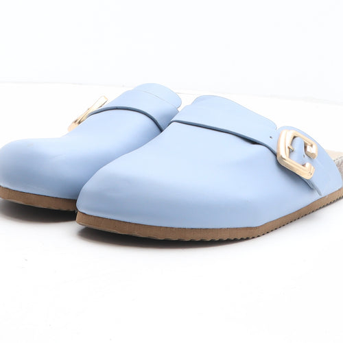 Primark Womens Blue Synthetic Slip On Sandal UK