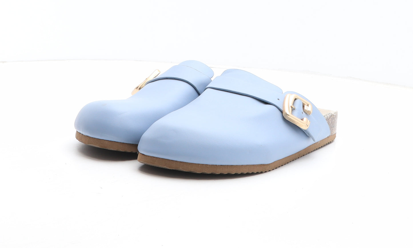 Primark Womens Blue Synthetic Slip On Sandal UK