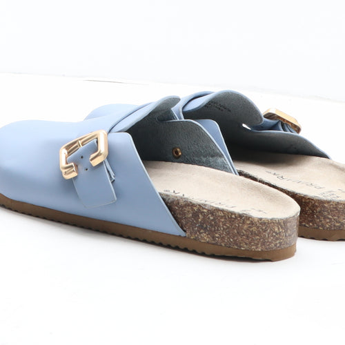 Primark Womens Blue Synthetic Slip On Sandal UK