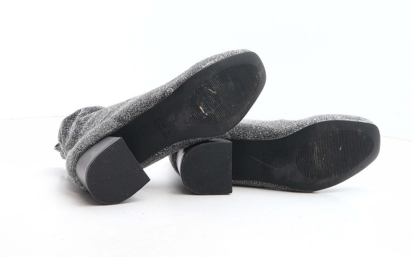 Primark Womens Silver Fabric Sock Boot UK