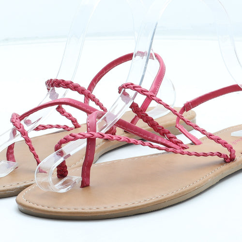 Atmosphere Womens Pink Polyurethane Thong Sandal UK
