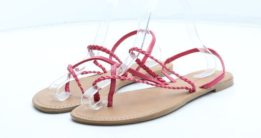 Atmosphere Womens Pink Polyurethane Thong Sandal UK