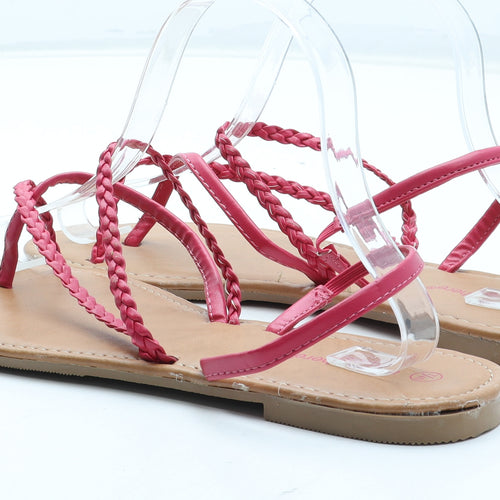 Atmosphere Womens Pink Polyurethane Thong Sandal UK