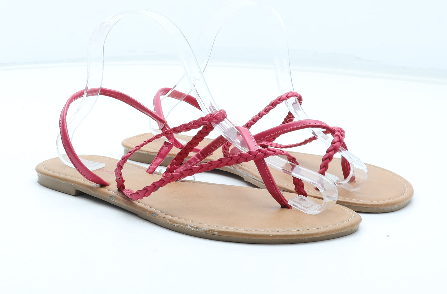 Atmosphere Womens Pink Polyurethane Thong Sandal UK