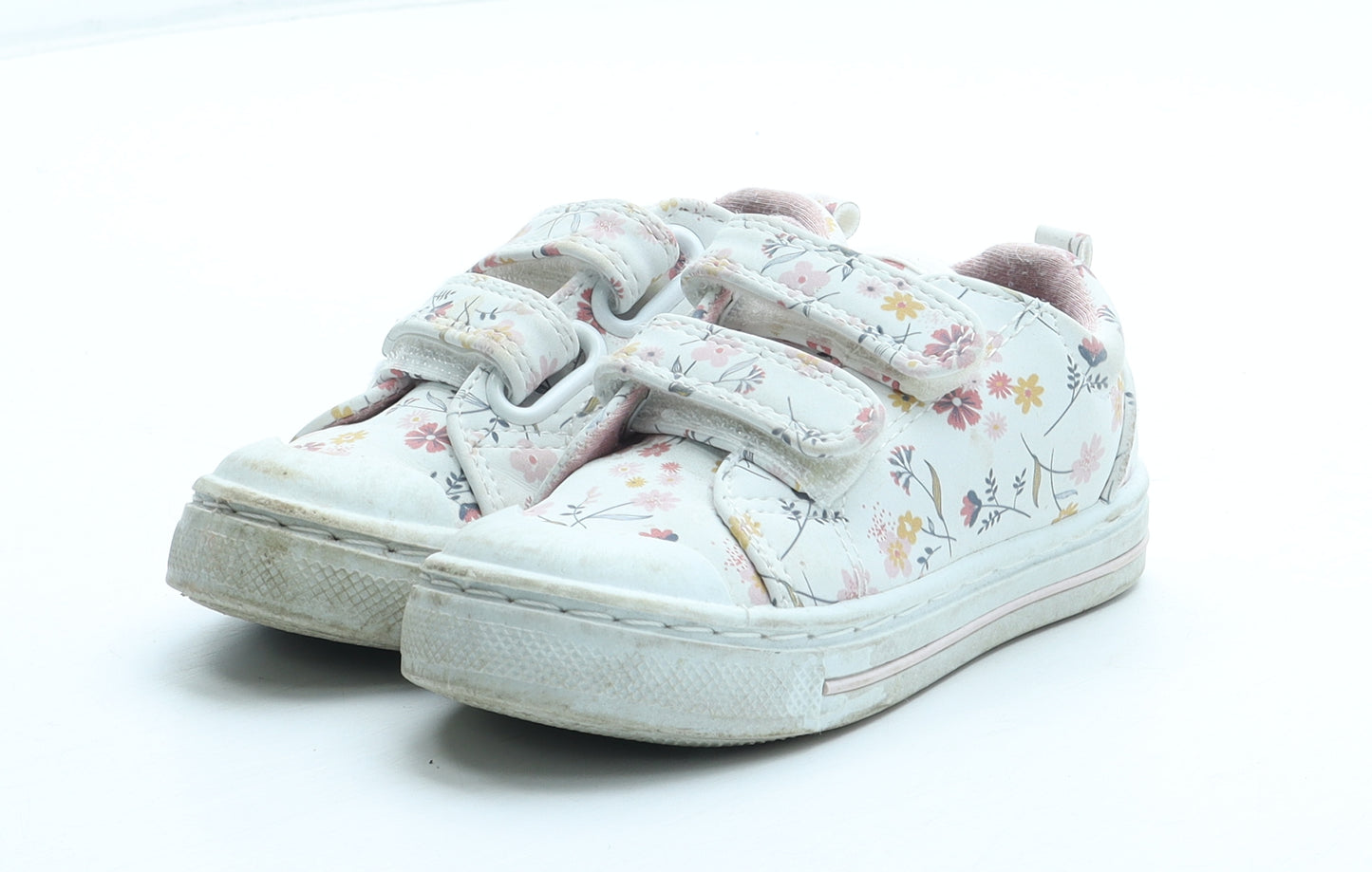 F&F Girls Multicoloured Floral Polyurethane Trainer UK 4 20