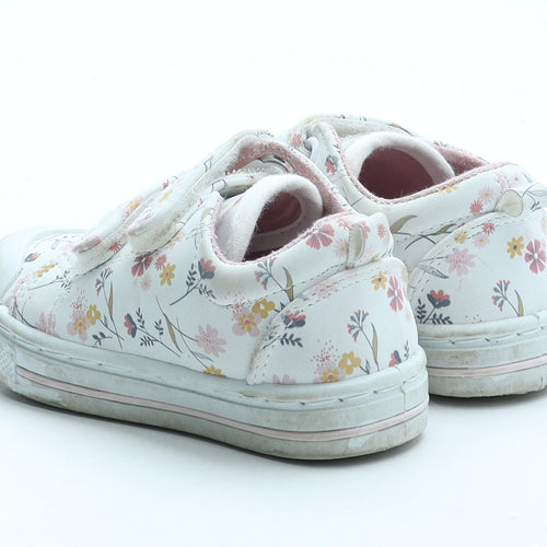 F&F Girls Multicoloured Floral Polyurethane Trainer UK 4 20