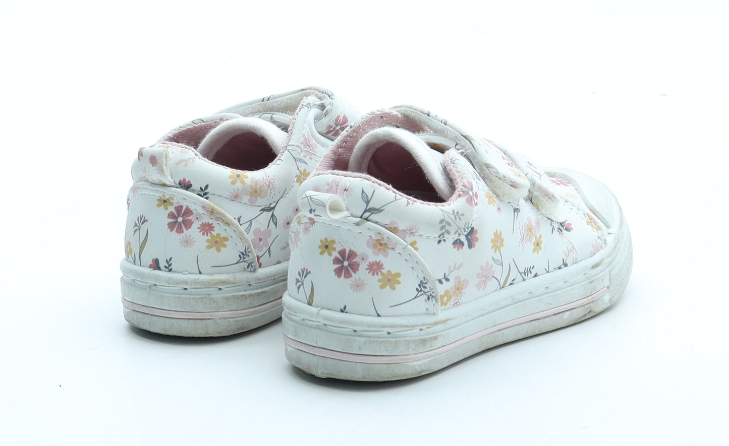 F&F Girls Multicoloured Floral Polyurethane Trainer UK 4 20