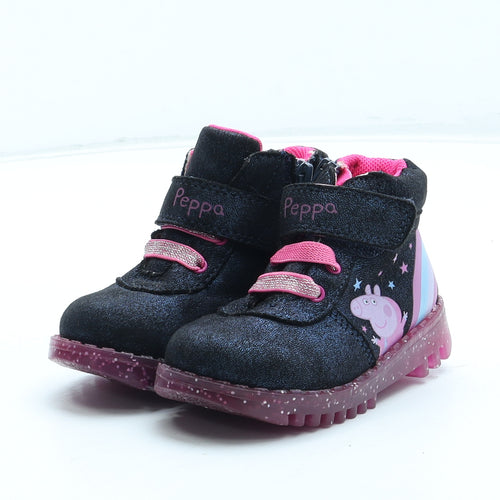 George Girls Blue Leather Trainer UK 4 20 - Peppa Pig