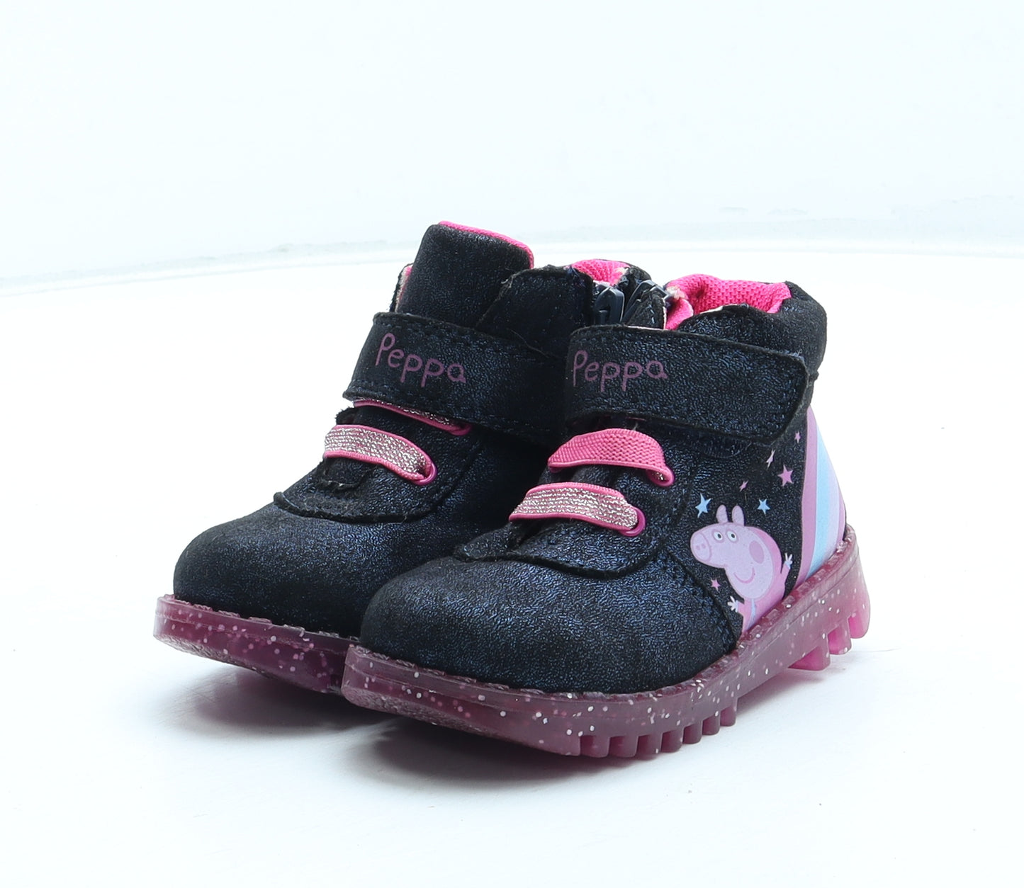 George Girls Blue Leather Trainer UK 4 20 - Peppa Pig