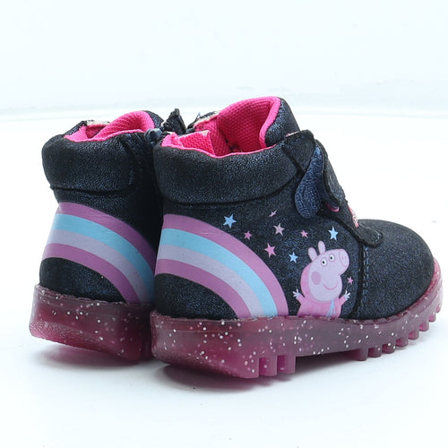 George Girls Blue Leather Trainer UK 4 20 - Peppa Pig