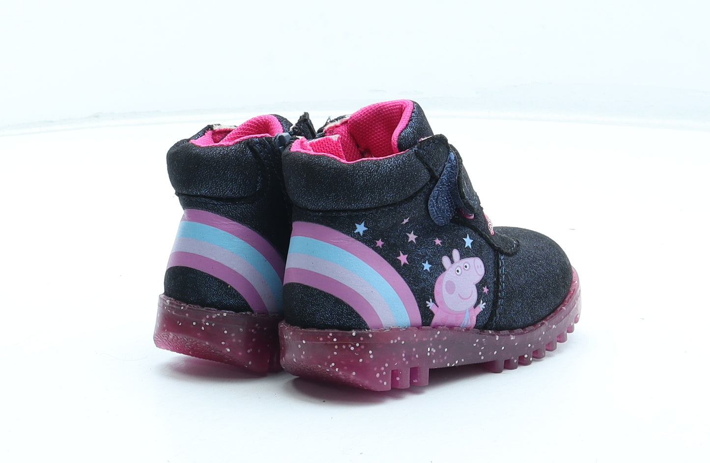 George Girls Blue Leather Trainer UK 4 20 - Peppa Pig