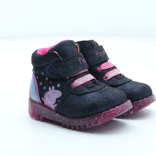 George Girls Blue Leather Trainer UK 4 20 - Peppa Pig