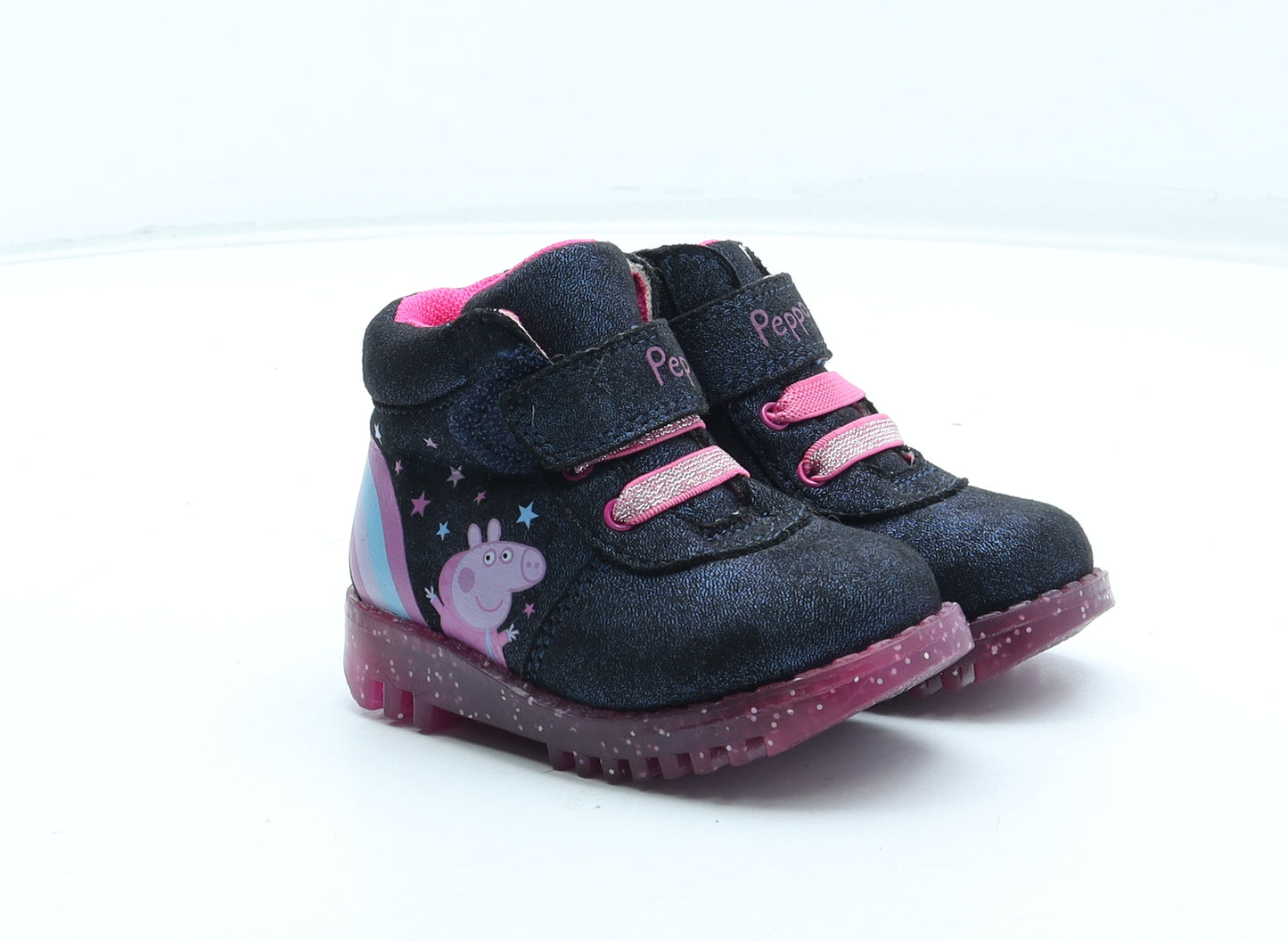 George Girls Blue Leather Trainer UK 4 20 - Peppa Pig