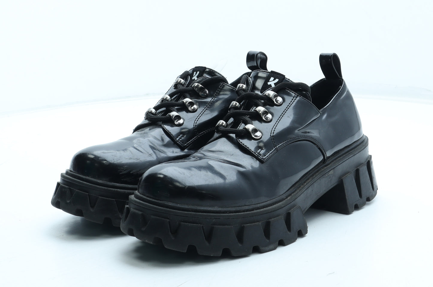Koi Womens Black Leather Oxford Casual UK