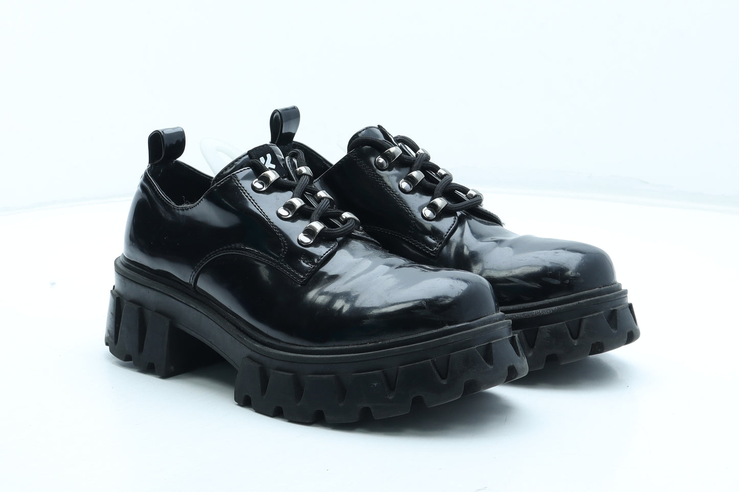 Koi Womens Black Leather Oxford Casual UK