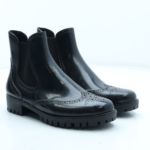 Bitfair Womens Black Rubber Chelsea Boot UK