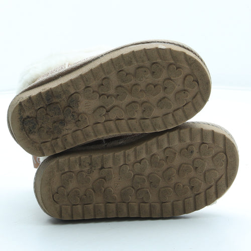 Preworn Girls Gold Polyester Shearling Style Boot UK 7 24