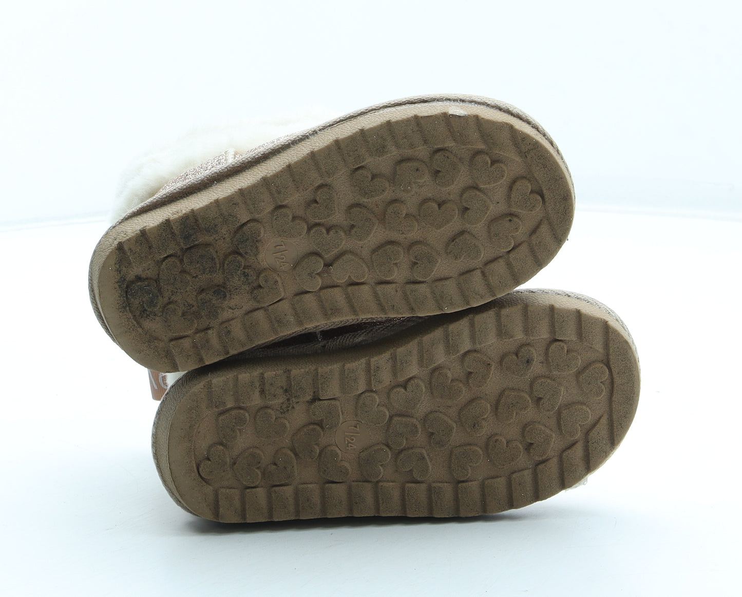 Preworn Girls Gold Polyester Shearling Style Boot UK 7 24