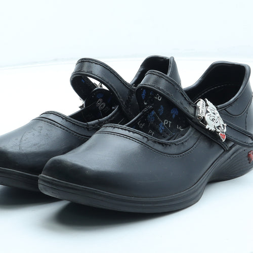Popteen Girls Black Leather Mary Jane Casual UK 5 38