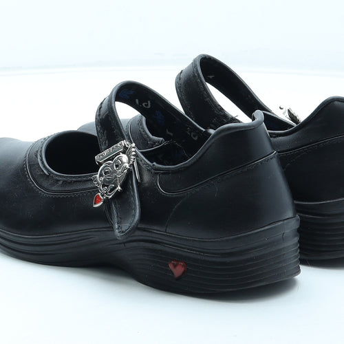 Popteen Girls Black Leather Mary Jane Casual UK 5 38