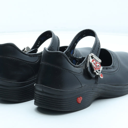 Popteen Girls Black Leather Mary Jane Casual UK 5 38