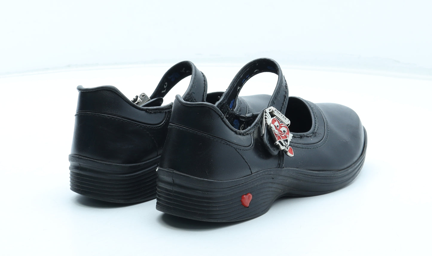 Popteen Girls Black Leather Mary Jane Casual UK 5 38